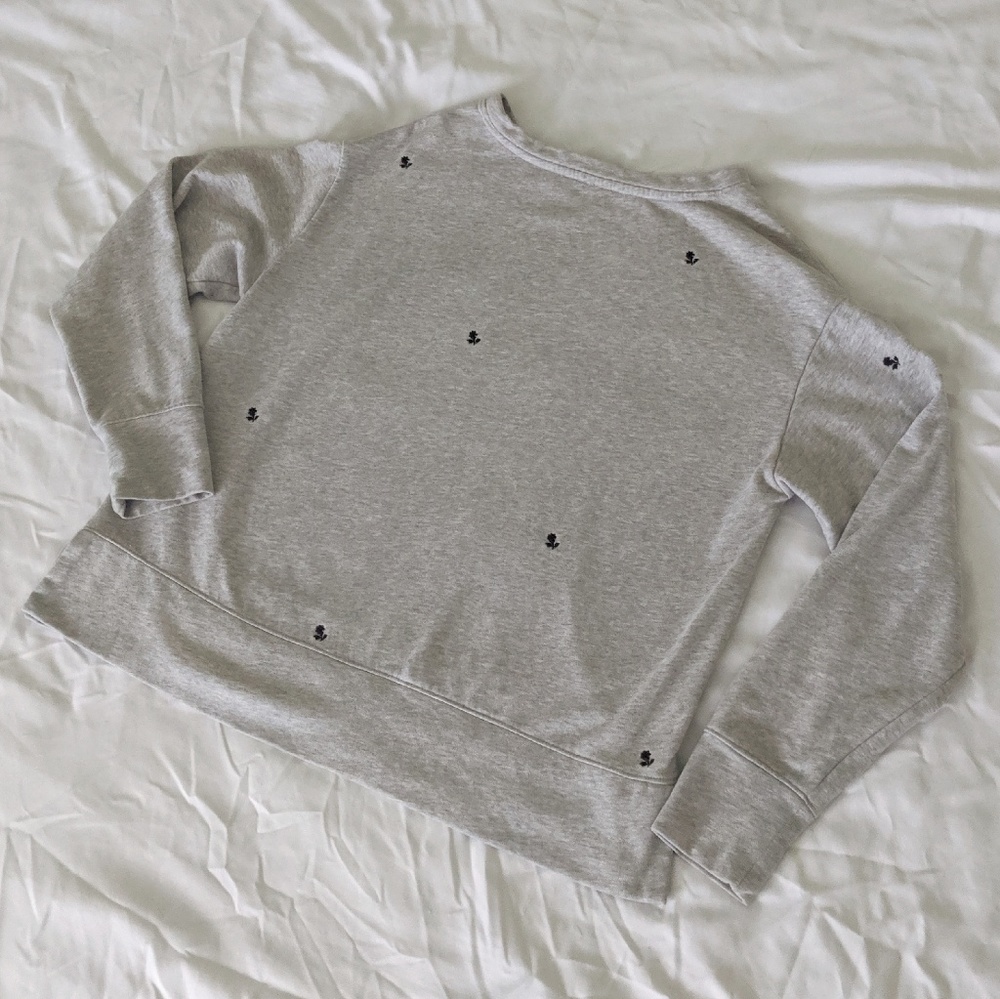 Gap Grey Floral Oversized Sweater